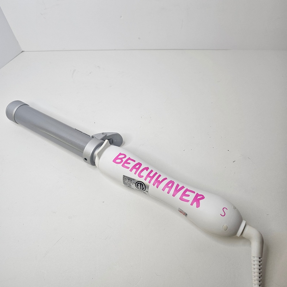Beachwaver S1.25 Rotating Curling Iron White Silver BW1138 1.25 Inch Barrel